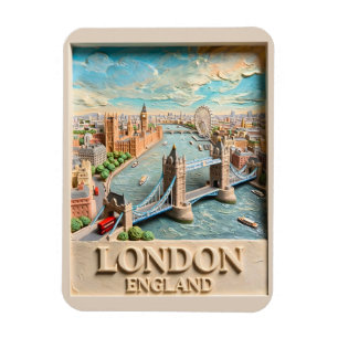 Íman Horizonte de Londres Inglaterra Arte de Viagem Tex