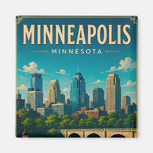 Íman 🌉 Horizonte de Minneapolis Minnesota e Rio