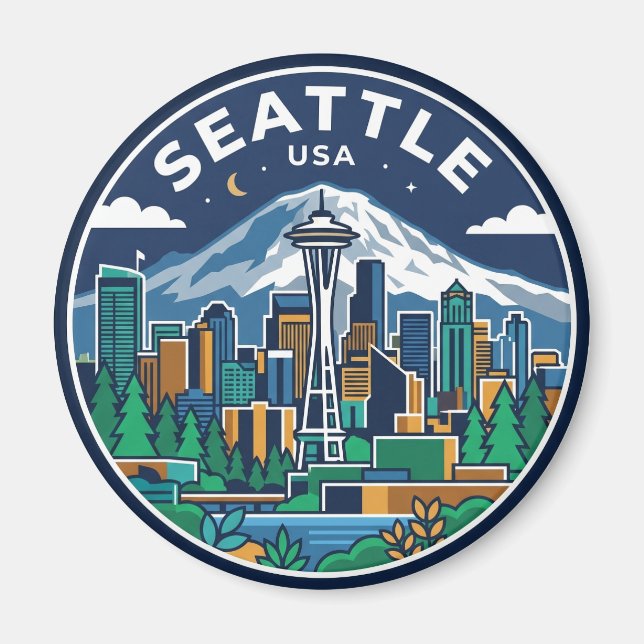 Íman Horizonte de Seattle Washington (Frente)