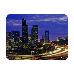 Íman Horizonte de Seattle, Washington à noite