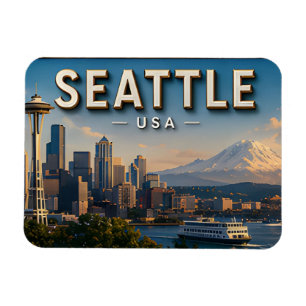 Íman Horizonte de Seattle Washington Presente de Viagem