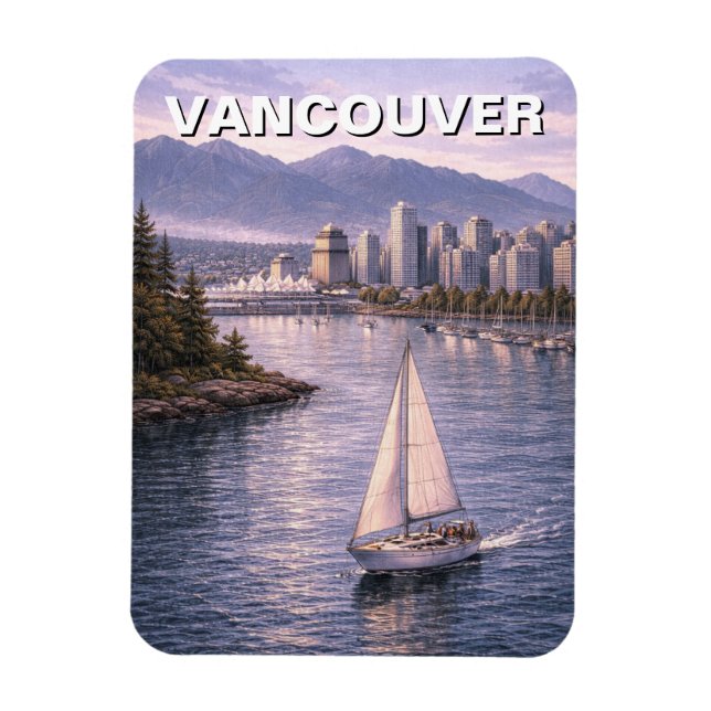 Íman Horizonte de Vancouver Viagem Canadá (Vertical)