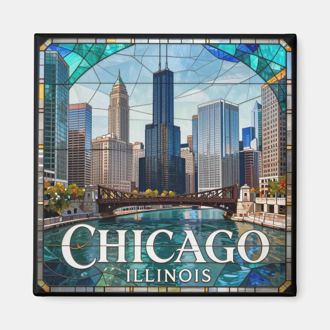 Íman Horizonte do Rio Chicago 🌆 (Frente)