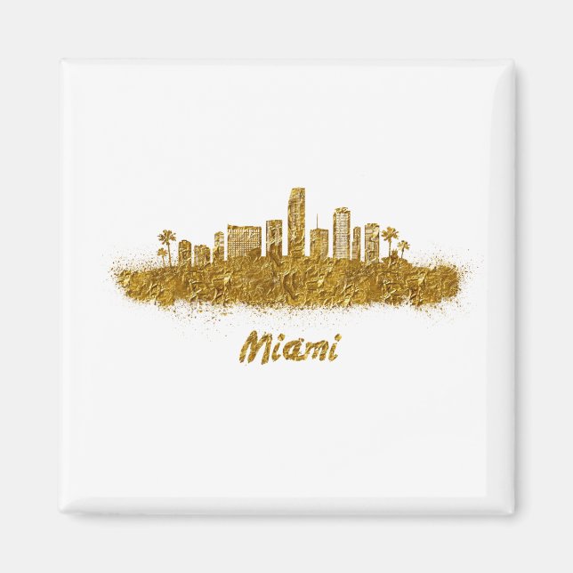 Íman horizonte miami oro (Frente)