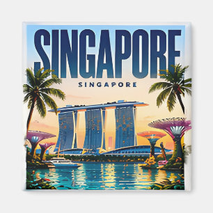 Íman 🌇 Horizonte Moderno de Singapura Estilo Urbano 🌇