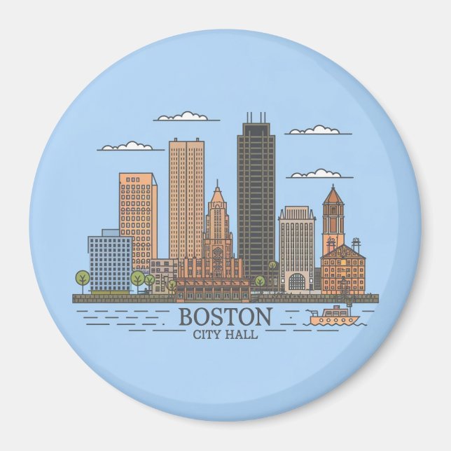 Íman Horizonte urbano da cidade de Boston, horizonte de (Frente)