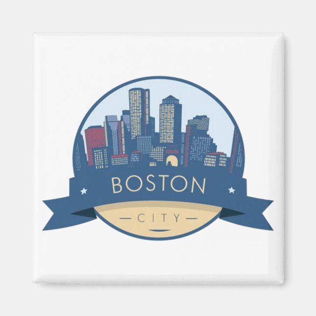 Íman Horizonte urbano da cidade de Boston, horizonte de (Frente)