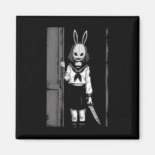 Íman Horror Garota Cerradora Bunny Mask Slasher Hallowe