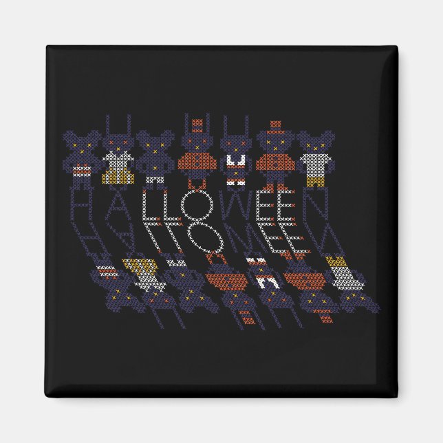 Íman Horror Spooky Stick Cross Halloween Monstros (Frente)
