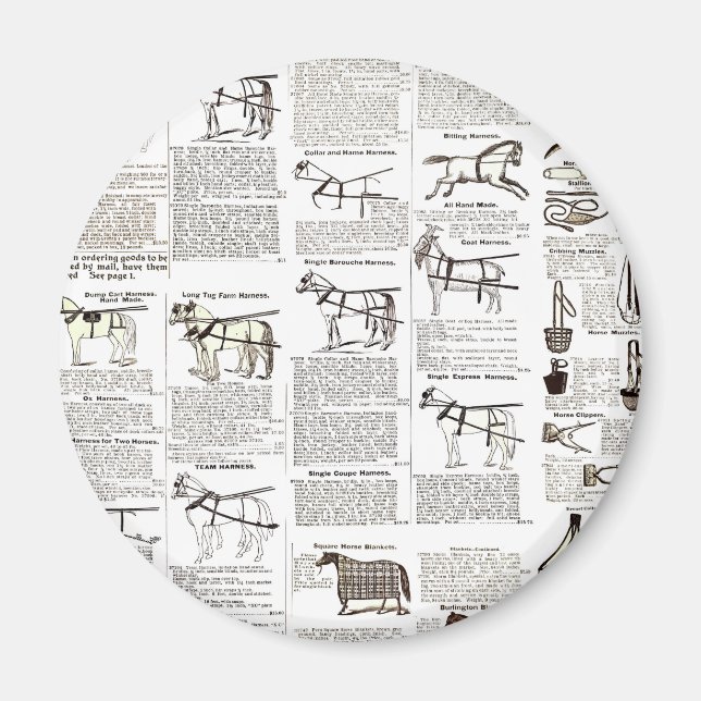 Íman Horse Antique Advertising Newpaper Art (Frente)