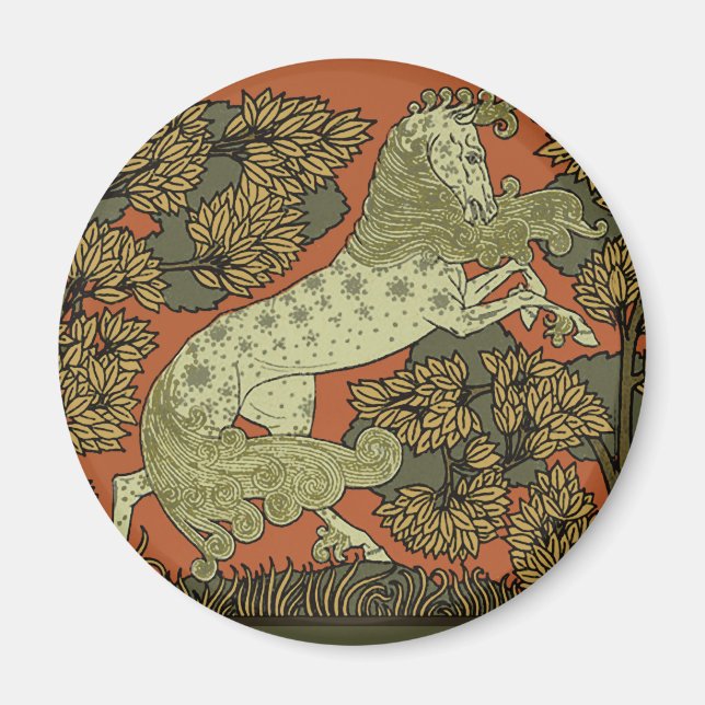 Íman Horse Medieval Arts Artesanatos Art Nouveau (Frente)