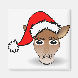 Íman Horse Mule Pony Animal Christmas Papai Noel Hat