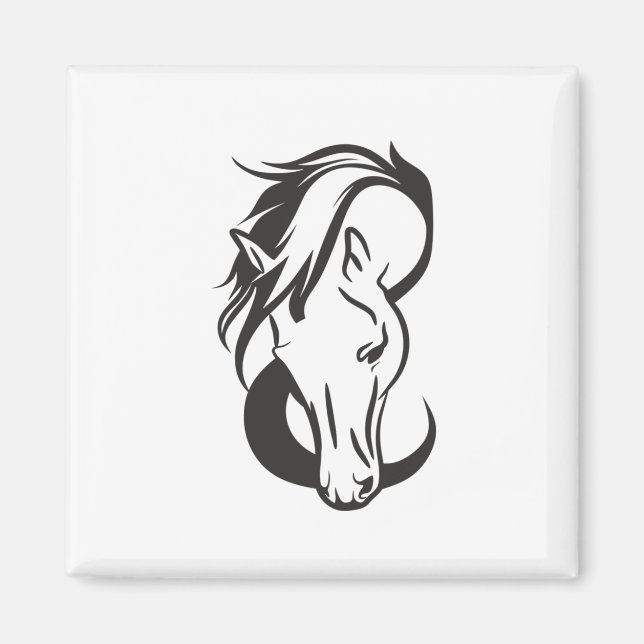 Íman Horse portrait, (Frente)