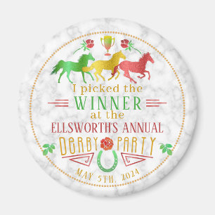 Íman Horse Racing Derby Day Party Colorir Prêmio Venced