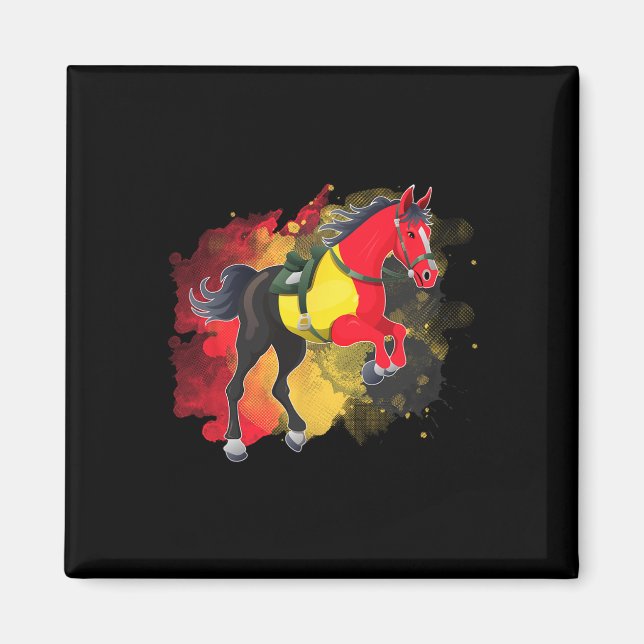 Íman Horse Riding Belgium Flag (Frente)