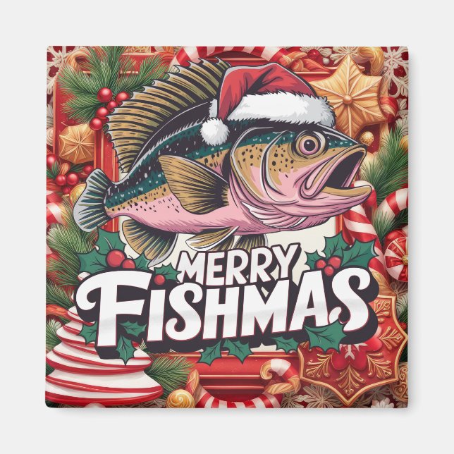 Íman Horto de Natal de pesca (Frente)