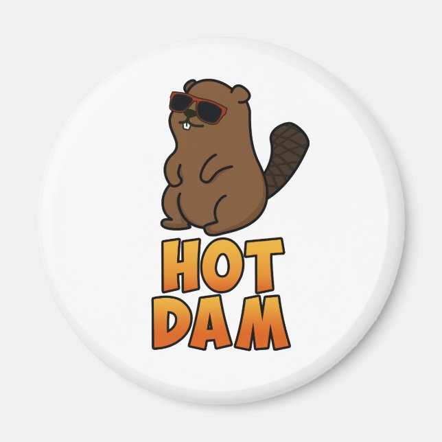 Íman Hot Dam Funny Legal Beaver Pun (Frente)