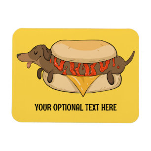 Íman Hot Dog de Texto Personalizado