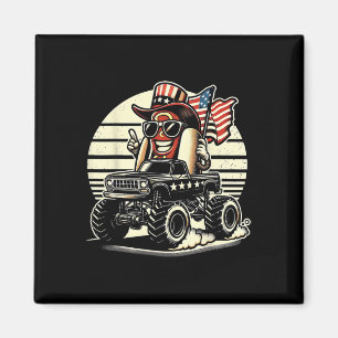 Íman Hotdog Riding Monster Truck 4 De Julho Dos Eua Fla