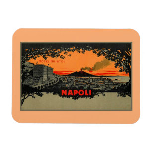 Íman Hotel antigo Bristol Nápoles Napoli do litho da