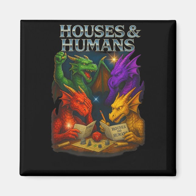 Íman Houses And Humans Funny Novelty Rpg Gamers Men Wom (Frente)