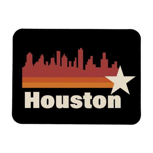 Íman Houston Texas Cityscape Vintage (Horizontal)