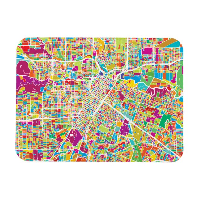 Íman Houston, Texas | Mapa do Neon (Horizontal)
