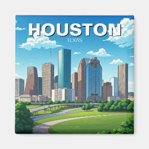 Íman Houston Texas Skyline Cityscape primavera