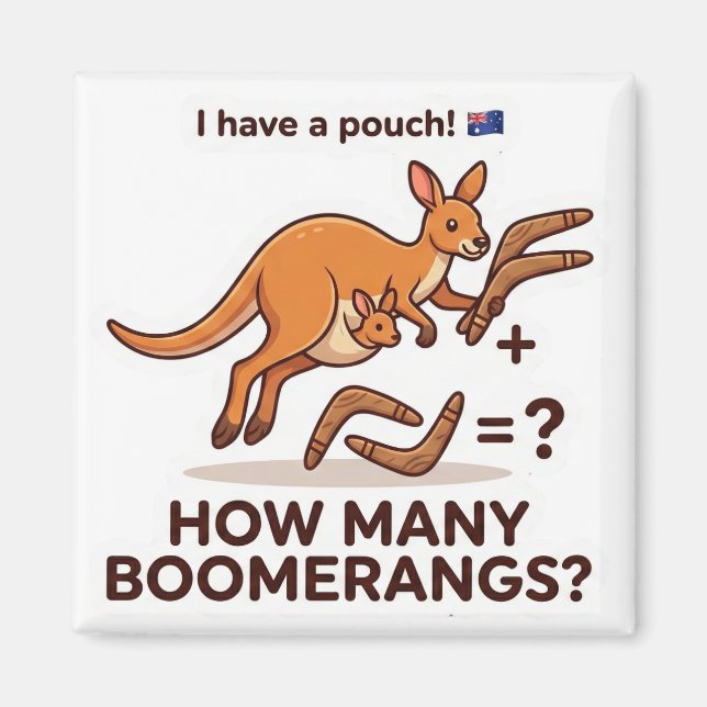 Íman How Many Boomerangs? Kangaroo Math Game (Frente)
