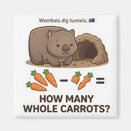 Íman How Many Carrots? Wombat Math Subtraction Game