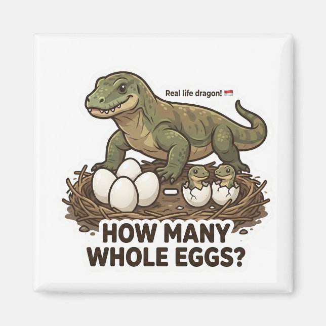 Íman How Many Eggs? Komodo Dragon Math Game (Frente)