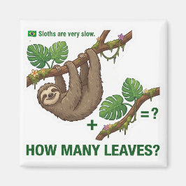 Íman How Many Leaves? Sloth Brazil Math Game