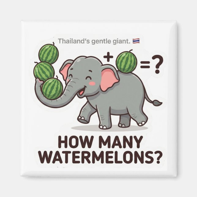 Íman How Many Watermelons? Elephant Math Game (Frente)