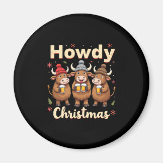 Íman Howdy Christmas Funny Highland Cow Xmas Cows Lover