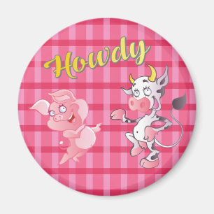 Íman Howdy Cow N' Pig Standard Magnet