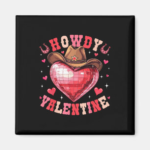 Íman Howdy Namorados Disco Heart Cowboy Hat Western Val