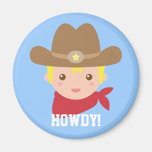 Íman Howdy, vaqueiro bonito para rapazes pequenos