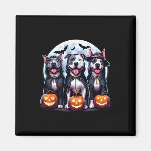 Íman Howl-o-entre Halloween Pitbull Dog Pumpkin Ghost T
