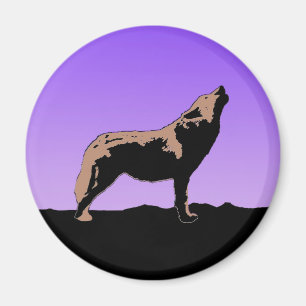 Íman Howling Wolf at Sunset - Arte original sobre a vid