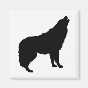 Íman Howling Wolf Silhouette