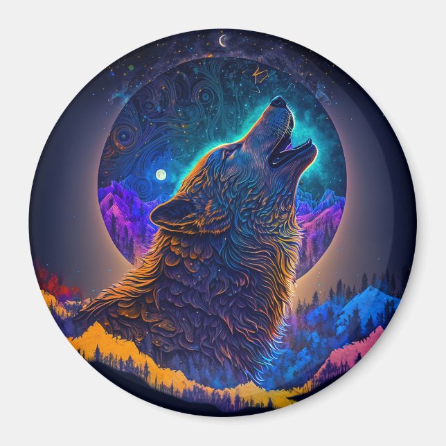 Íman Howling Wolf Surreal Fantasy (Frente)