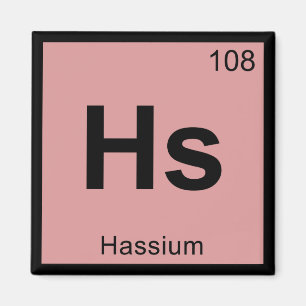 Íman Hs - Símbolo de Mesa periódica de química do po