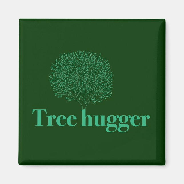 Íman Hugger de Árvore com ilustração de árvore (Frente)