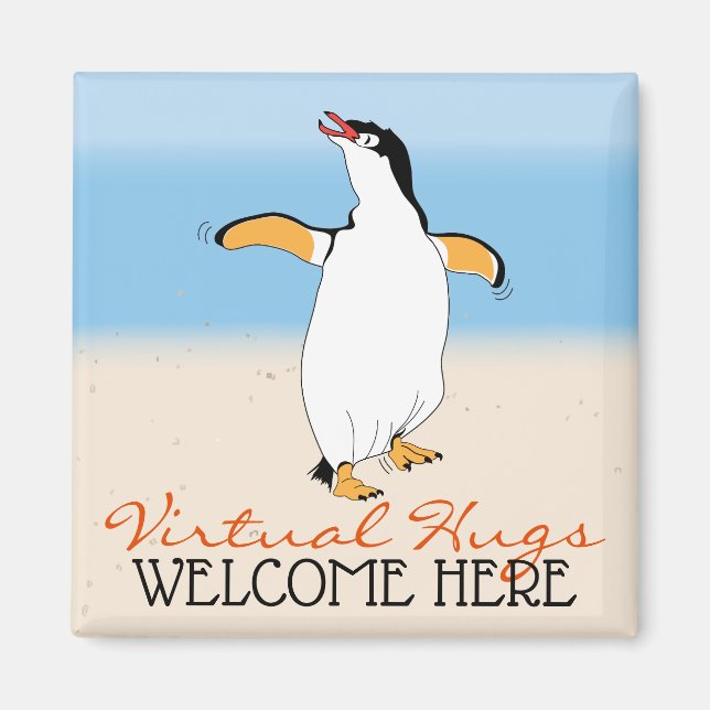 Íman Hugs Virtuais Bem-Vindo Aqui (Frente)