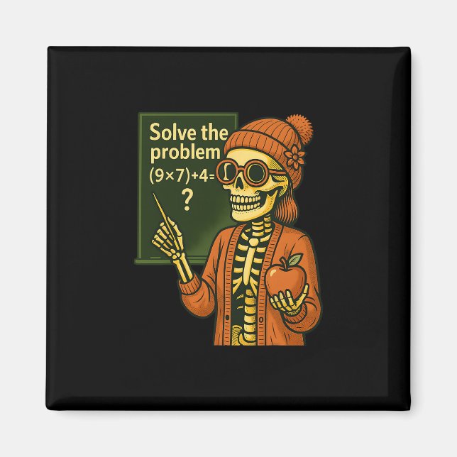 Íman Hugvyn Halloween Esqueleto Seis Sete 67 Meme Pemda (Frente)
