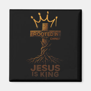 Íman Hugvyn Jesus É Rei Enraizado Cruz Cristã Bíblia