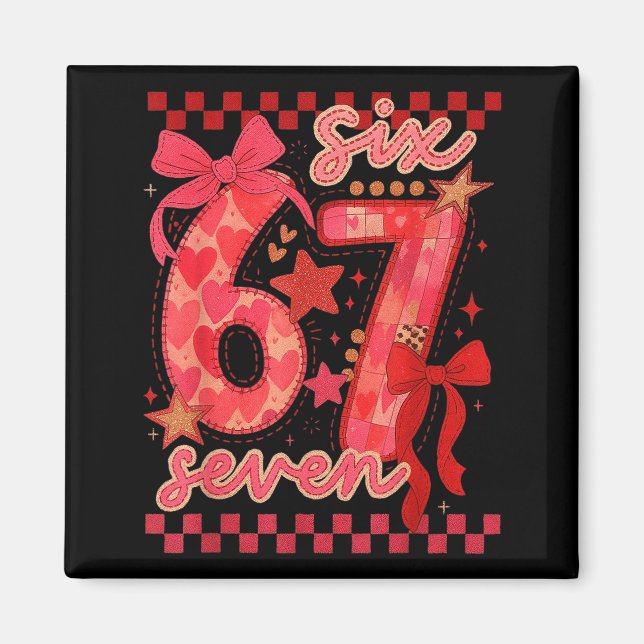 Íman Hugvyn Six Seven Valentine 6 7 Meme Xadrez Coqu (Frente)