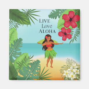 Íman Hula Girl Live Love Aloha
