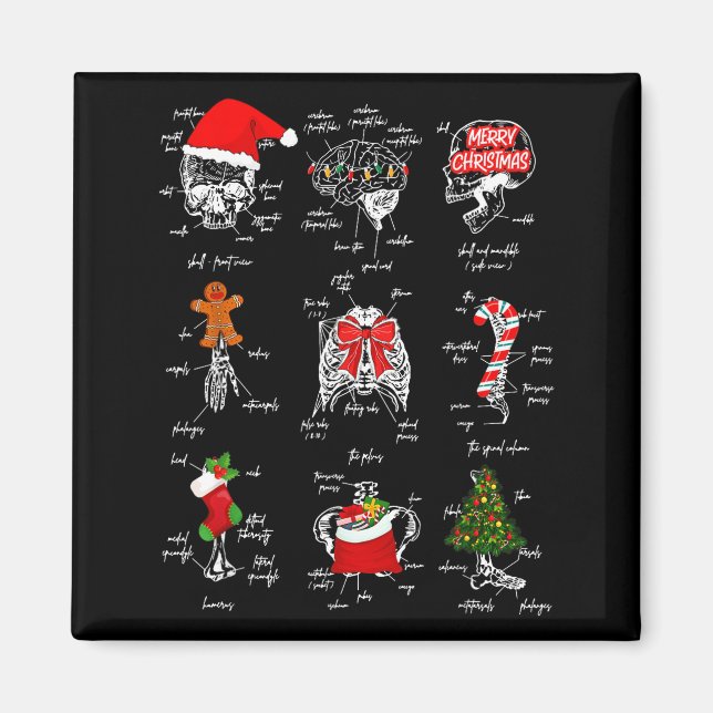 Íman Human Skeleton Anatomy Christmas Medical Student X (Frente)