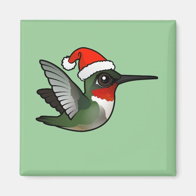 Íman Hummingbird com garganta de rubi natalino (Frente)